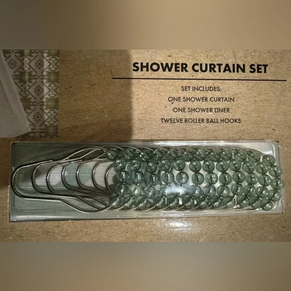 NEW Wrangler Shower Curtain Set 14pc Aztec Geometric Nolan Brown Style